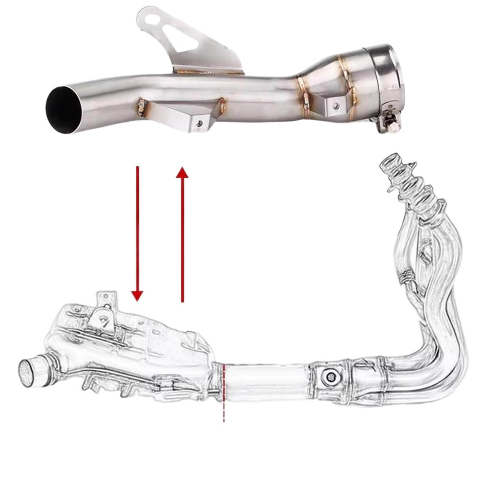 Auspufftopf Motorrad Auspuff Middie Link Rohr Für Kawasaki Für Z900 2017-2024 Für Z 900 51MM Slip-On Mid Schalldämpfer