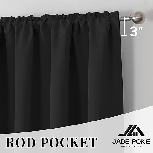 Miniatura 2 de 2 paneles de cortinas ignífugas para hoteles, auditorios y centros comerciales, cortinas de aislamiento acústico con bolsillo para barra, 52 x 108