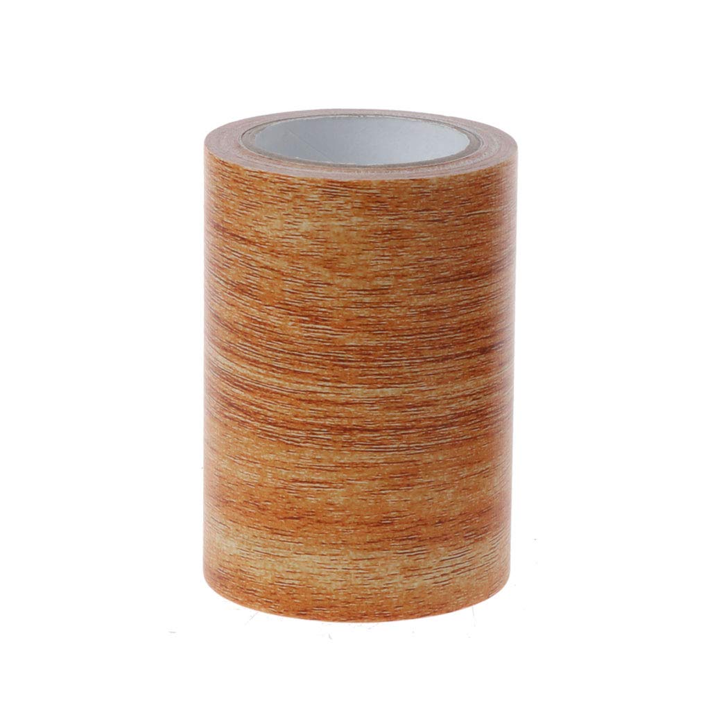 Shenxay 5 Adhesive Duct Tape, Realistic Woodgrain Repair Tape Wood Textured Furniture Patch Repair Tool 3" X15'