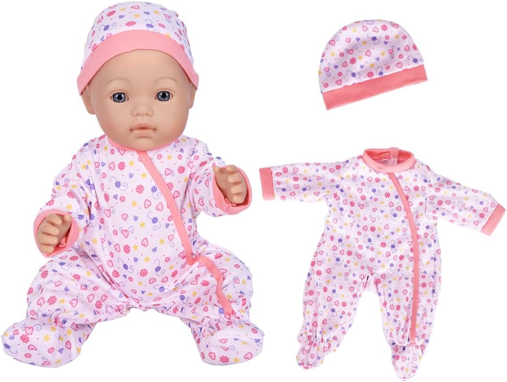 7 pcs Baby Doll Clothes Fit for 14-16 Inch Baby Doll Dresses Outfits 17 inch New Born Baby Dolls,15 Inch Baby Doll (No Doll)