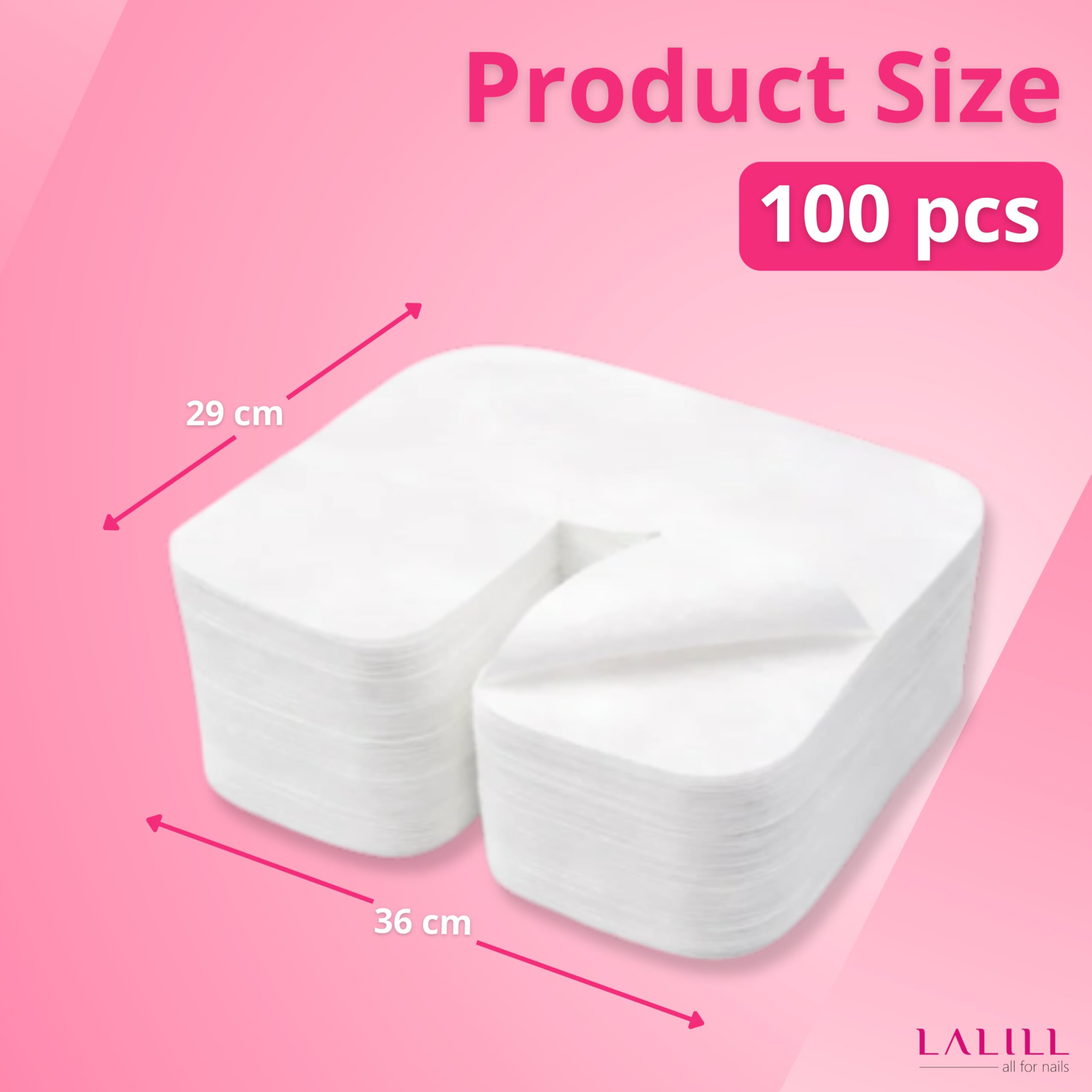 LALILL Fundas Faciales Desechables para Camilla 100 Uds - Cobertura Higiénica para Cabezal de Masaje - Accesorios para SPA, Estética y Terapias - 36x29 cm