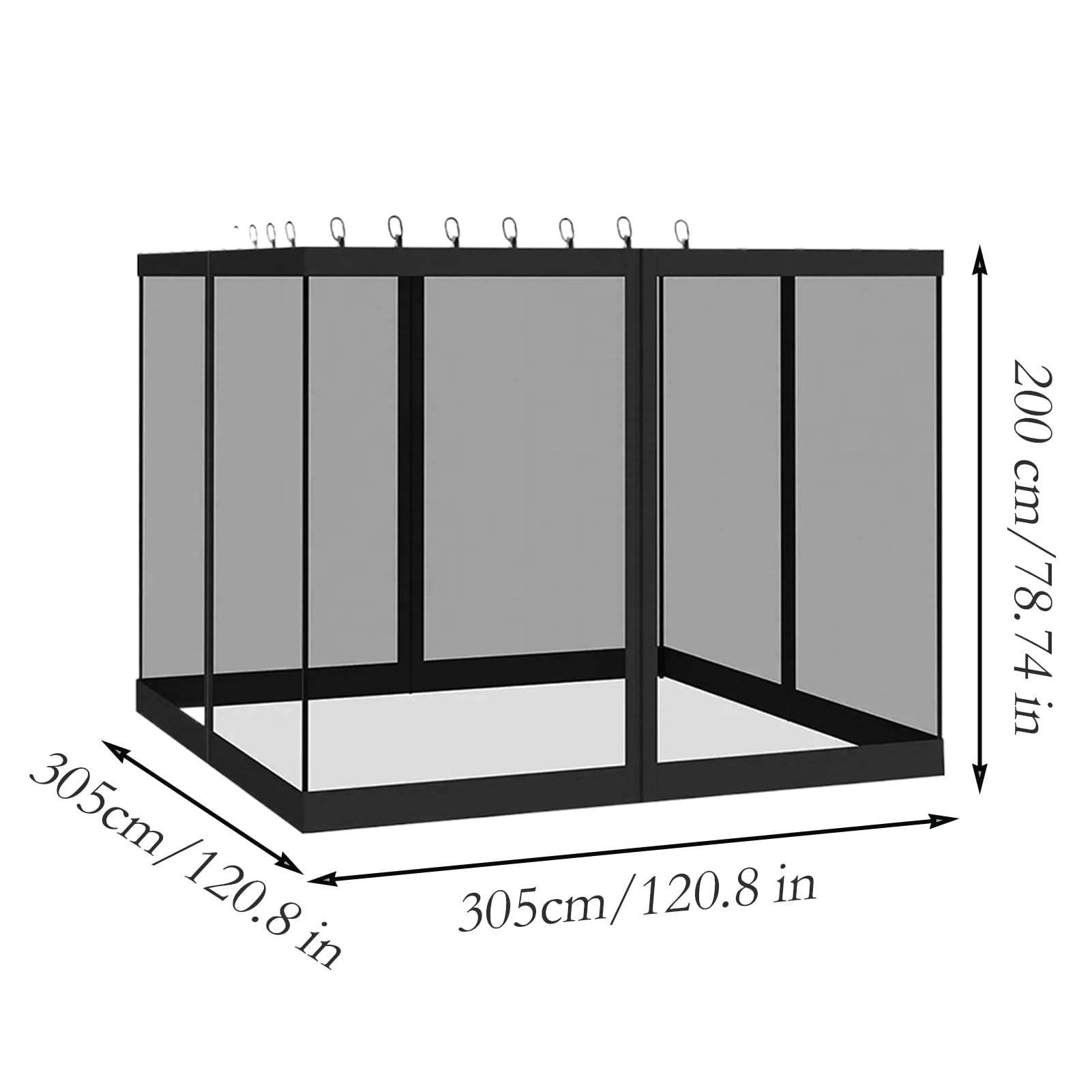 Filet De Canopée pour Patio 4 Pièces Pare-Anti-Moucherons Ventilées