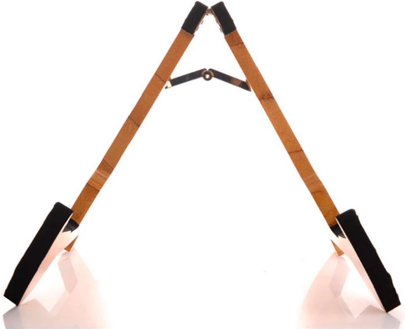 Miwayer Guitar Stand Real Bamboo A-Frame Folding Thickened Universal, With Soft Leather Protection, Safe Non-Slip Portable Stringed Instrument Stand, For Acoustic, Classical, Electric Guitar, Bass