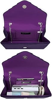 Dasein Women's Evening Bag Pleated Envelope Clutch Handbag Wedding Party Bridal Purse