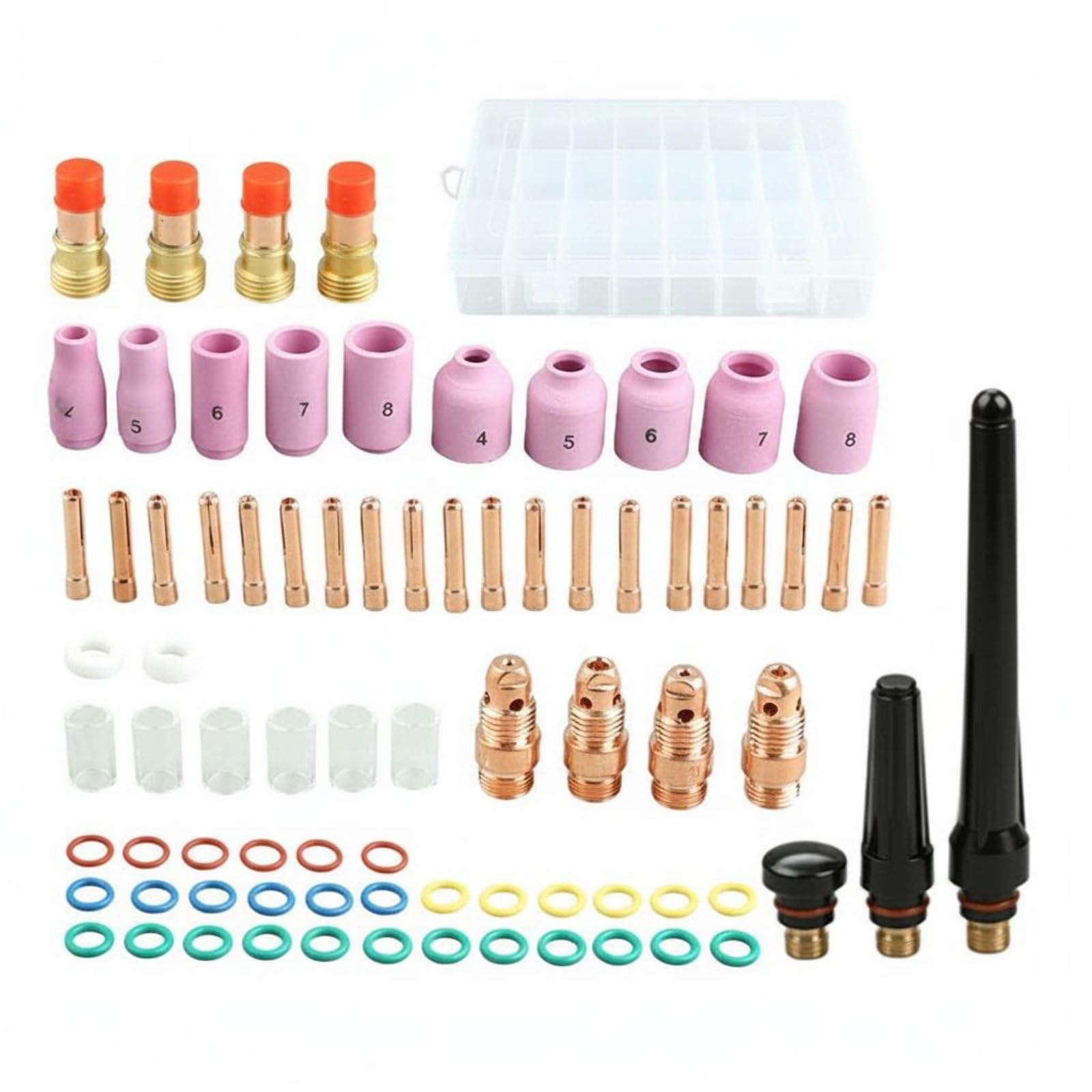 79 Pezzi Kit Lenti Gas TIG Uso Professionale Kit Consumabili Torcia TIG Alta Durata Accessori Torcia WP 17 18 26 per Professionisti, Laboratorio