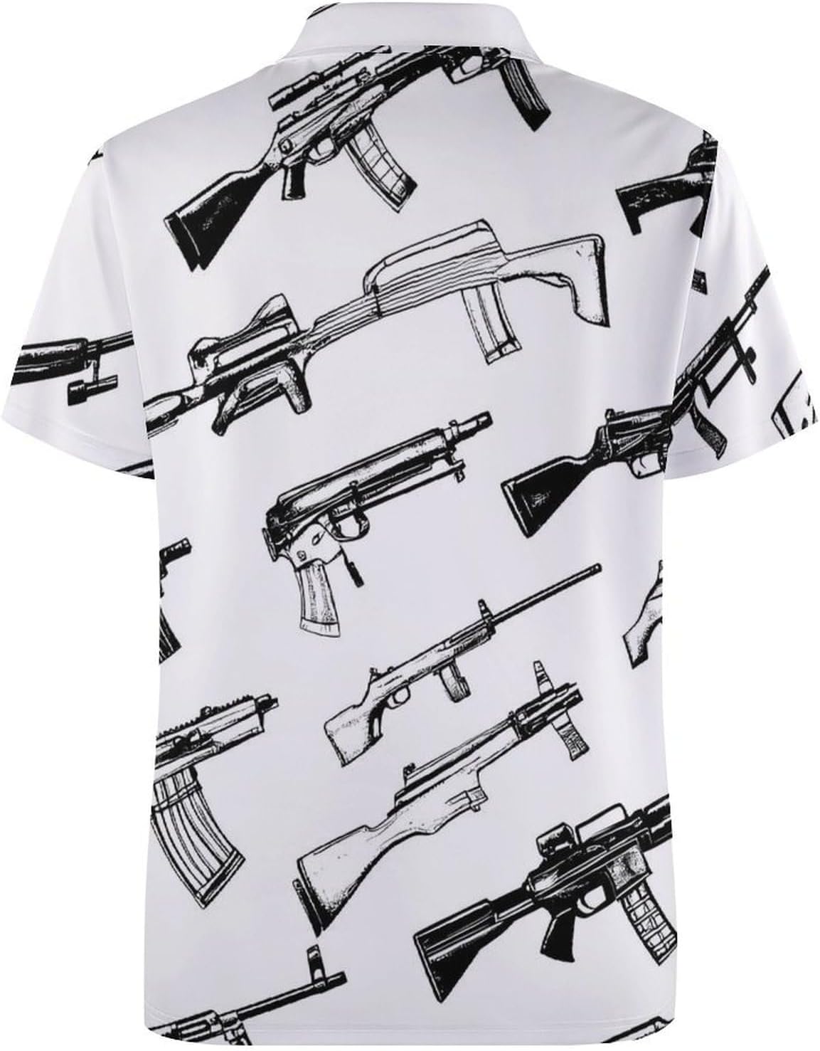 Guns Womens Golf Polo Shirts Summer Short Sleeve Collared 3 Buttons T Shirt Activewear Tops