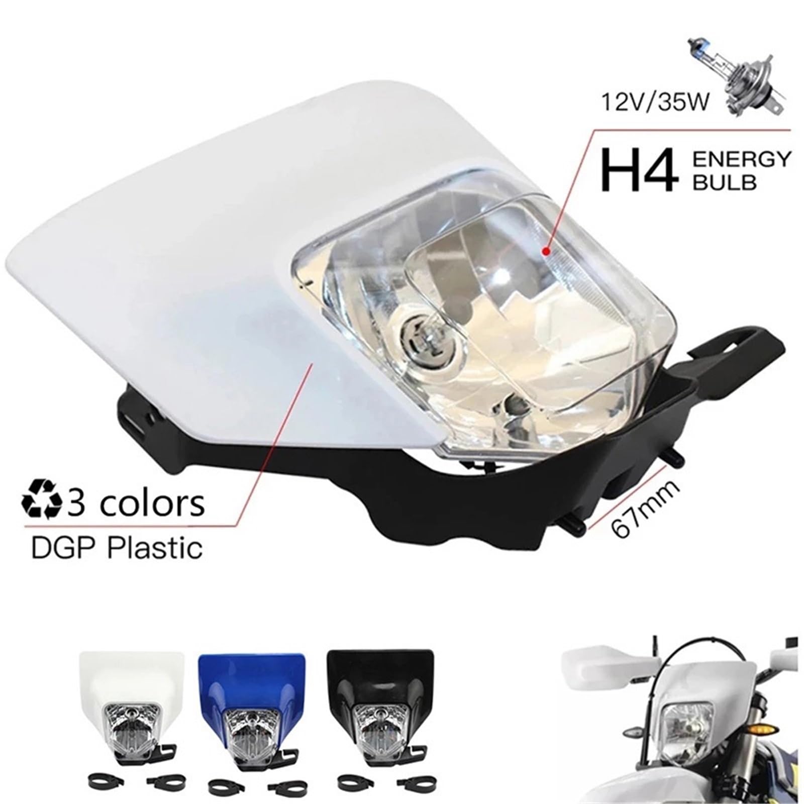 phare led moto Phare avant de moto pour Husq&varna FC FE TC FX TE TX 125 250 300 350 450 501 FE250 FC250 TC25(Blue)