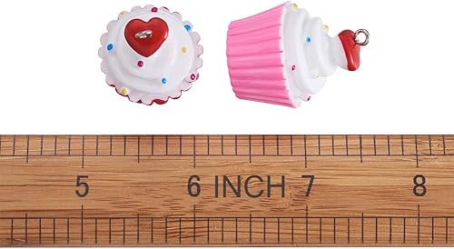 Miniatura 6 de 10 colgantes de resina para tartas de postre, cuentas colgantes con pasador de ojo de tornillo para llaveros, collares, suministros de joyería