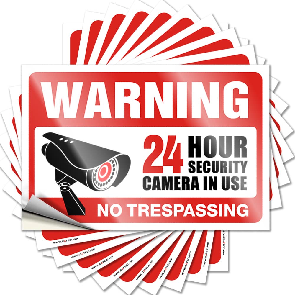 Bar Cart Decor, Decals Quick Garage Video Surveillance Signs, No Trespassing Violators Will Be Prosecuted | Reading Waterproof Vinyl Stickers(6X9CM)