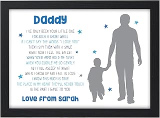 PERSONALISED Daddy Gifts from Son Daughter - Little Boy Little Girl Poem for Daddy, Dad, Grandad - Birthday, Christmas Gifts for Daddy - ANY NAME and RECIPIENT - Fathers Day Gifts