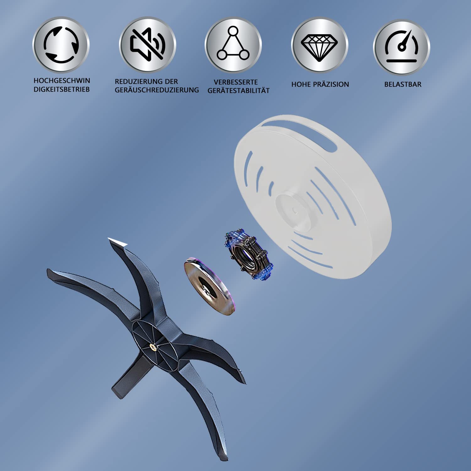 Estante giratorio para especias de cocina de 360°, negro, rodamiento de bolas de acero inoxidable, organizador de platos giratorios, estante para cocina, baño, especias, tocadiscos (blanco)