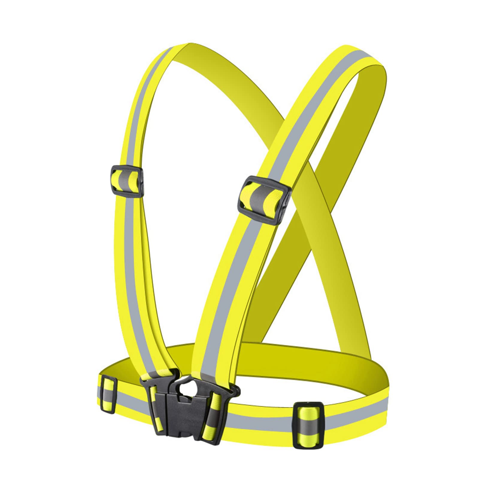 Reflective Safety Vest, High Visibility Safety Vest Unisex Hi Vis Vest, Reflective Running Safety Vest, Adjustable High Vis Vests for Running, Cycling, Working, Suitable for up to 100kg