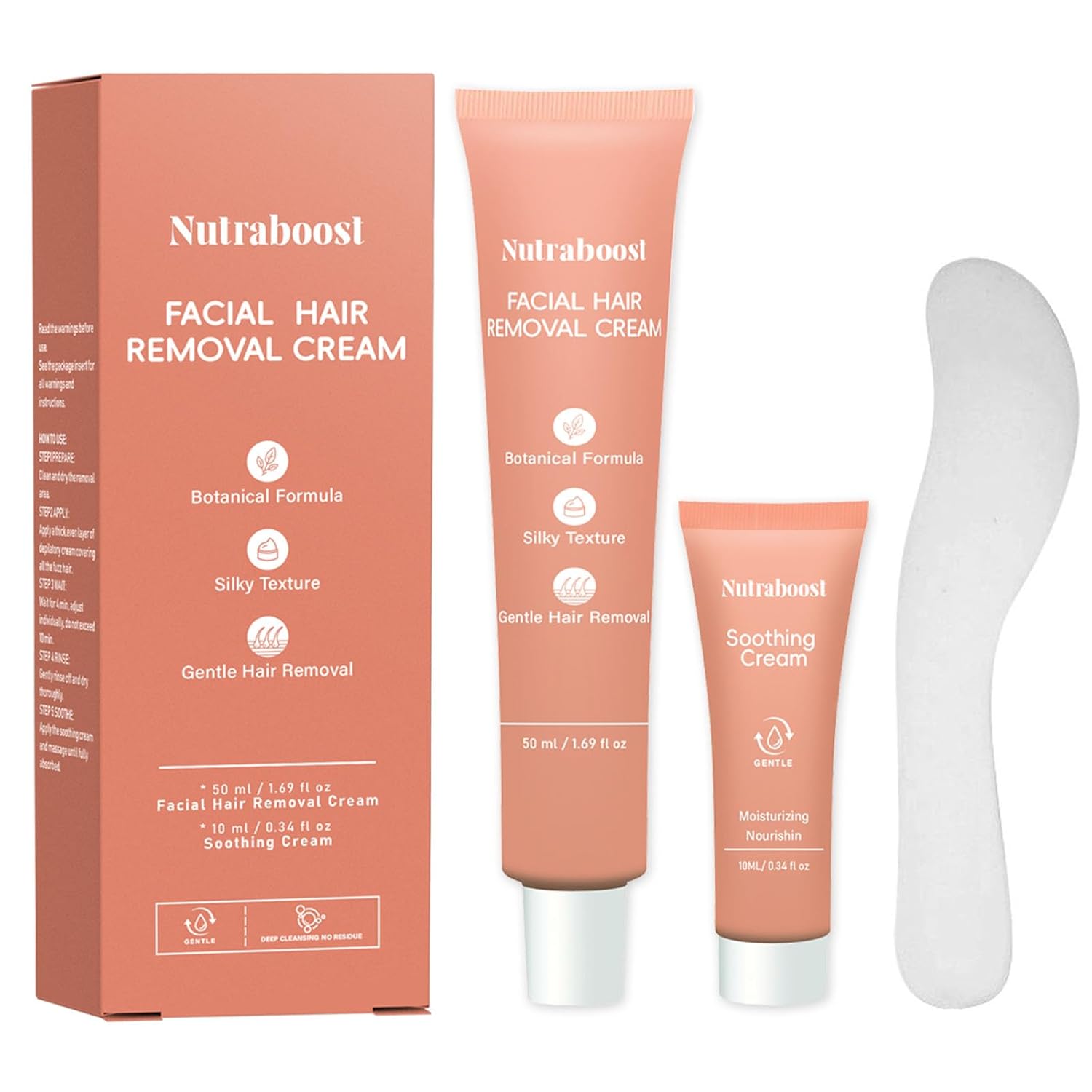 Women’s Facial Hair Removal Cream,2-in-1 Hair Depilatory Post Care Soothing Cream, 4 Min Painless Facial Hair Removal,Suitable For Sensitive Skin (1)