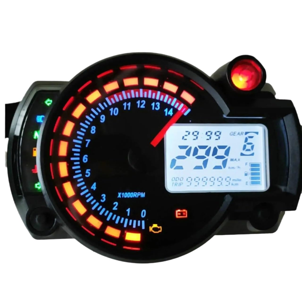 Digital Odometer for RX2N Speedometer Motorcycle Meter Digital Dashboard Odometer 7 Colors Backlight Moto Instrument Accessories
