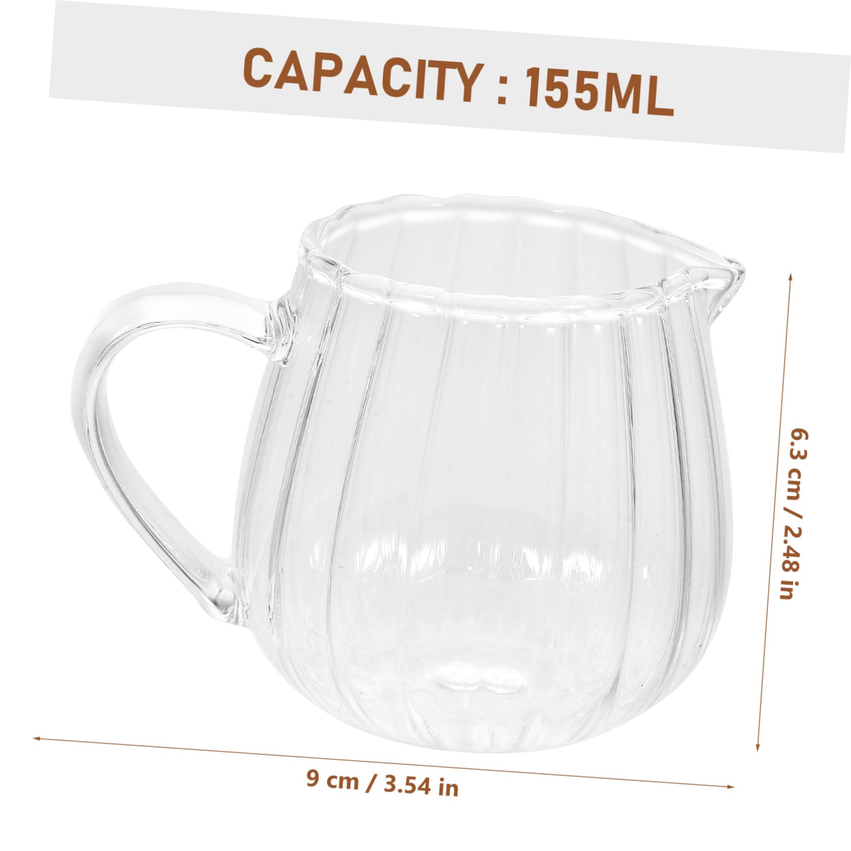 SHOWERORO Milk Dispenser Pitcher Glass Jar Small Pitcher 155ml for Coffee Latte Syrup Butter