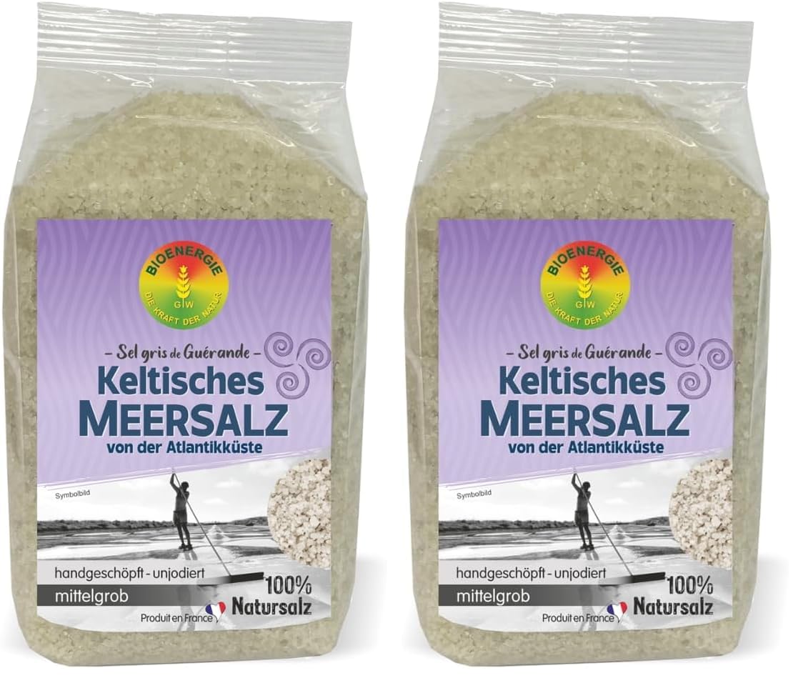 Bioenergie Keltisches Meersalz grobkörnig, unjodiert 800 g (Packung mit 2)