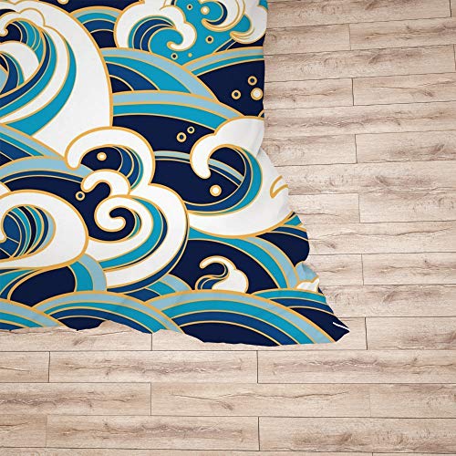 Parure de lit en polyester ultra doux et durable motif vagues - 6
