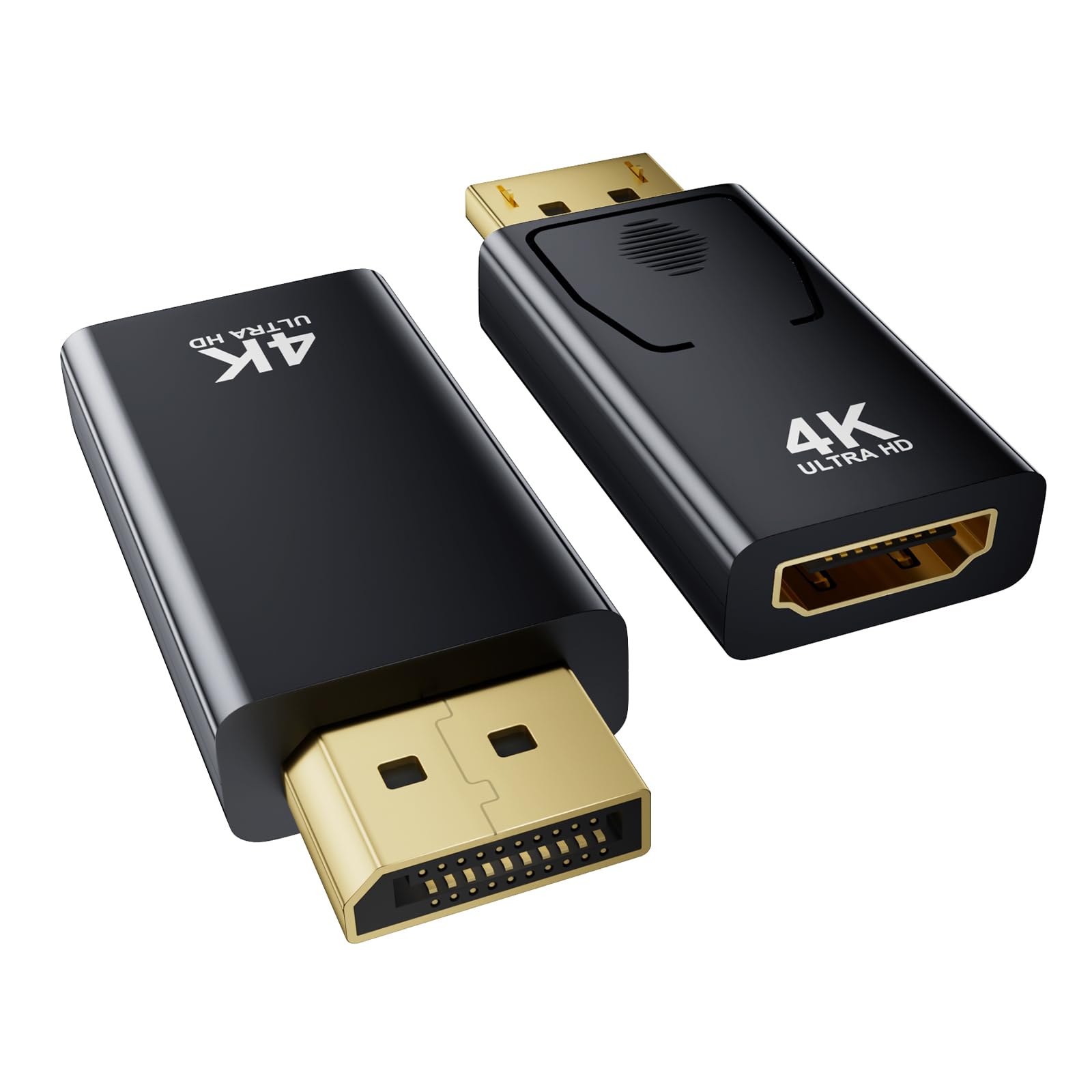 Ticenpe 4K60Hz Displayport auf HDMI Adapter 2 Stück, Unidirektional DP auf HDMI 4K@60Hz/2K@60Hz/1080P@120Hz, Adapter Displayport auf hdmi Kompatibel mit Dell, TV Projector Monitor AMD GPU NVIDIA
