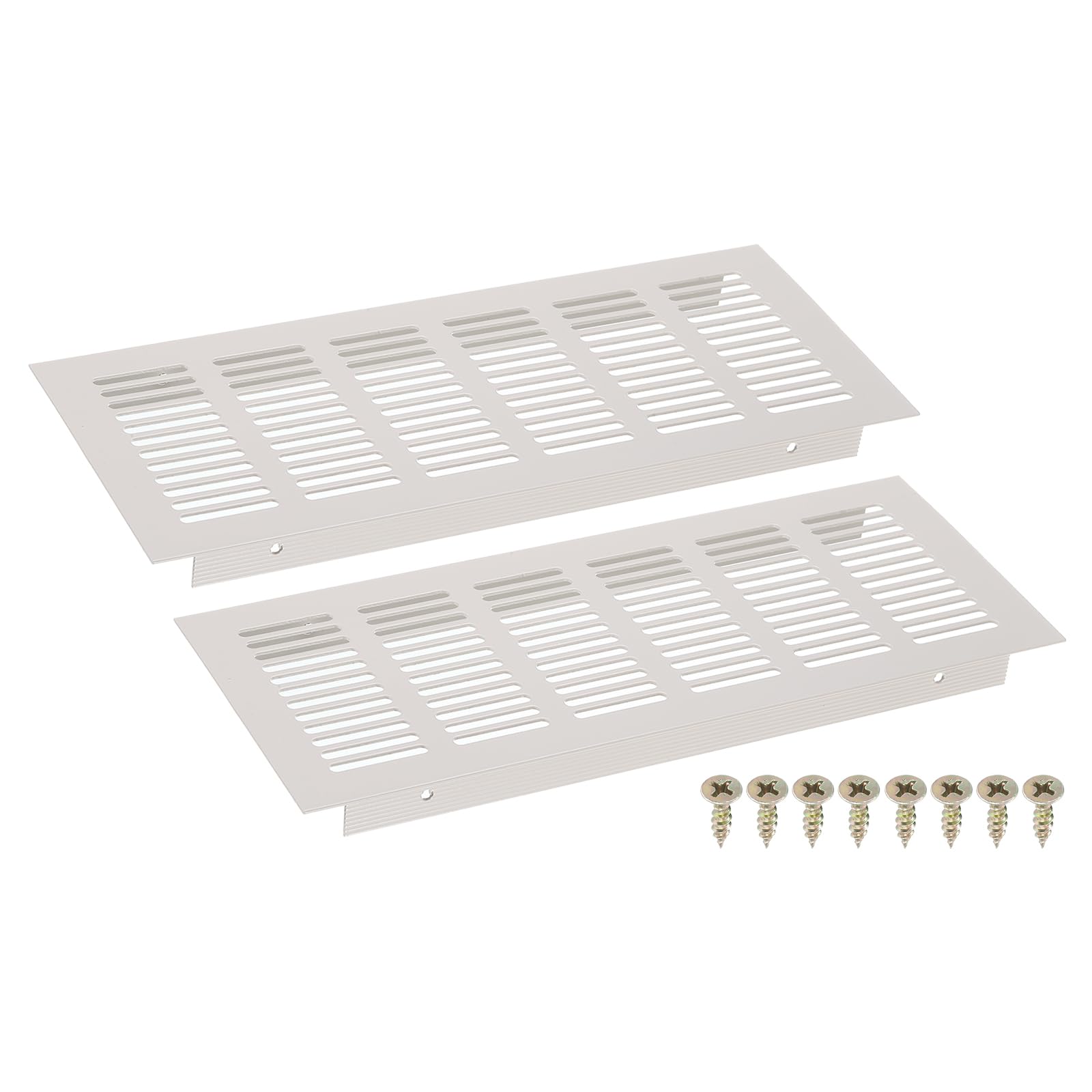QUARKZMAN 2 szt. Prostokątny stojak wentylacyjny ze stopu aluminium z osłonami kratki powietrznej, 250x100mm