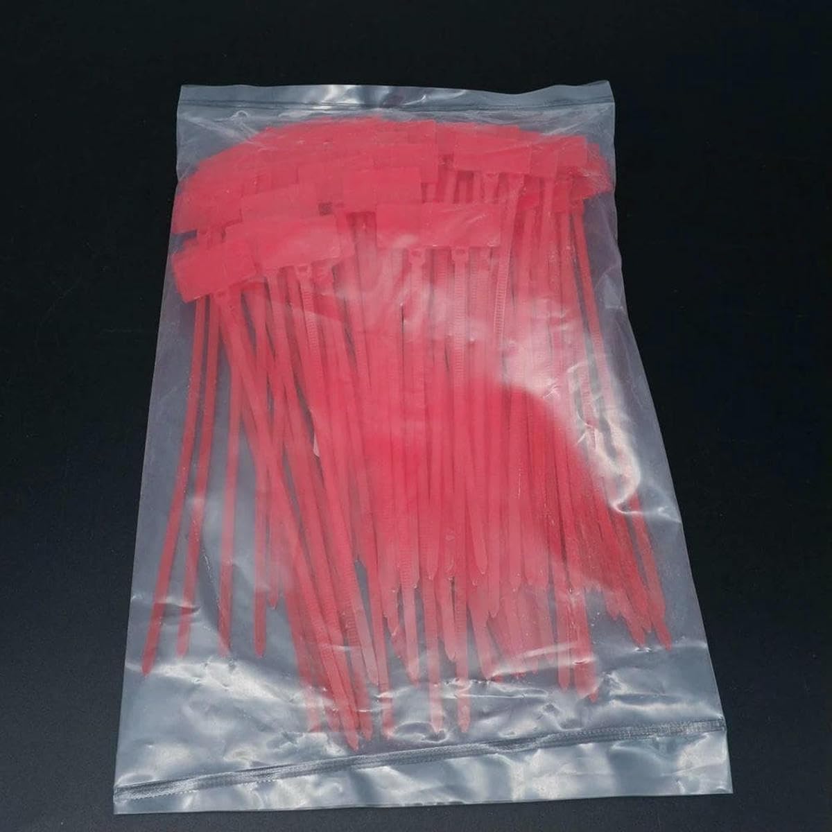 Bsguz 100Pcs Red 100Pcs Nylon Cable Ties Tag Labels Loop Self-Locking Zip Tie Wraps Network Fixing Straps Markers 4X150mm 3X100mm 4X200mm-4X150mm
