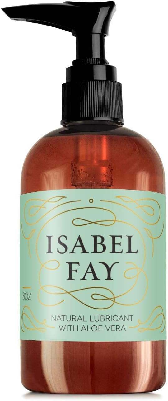 Isabel Fay Natural Water Based Personal Lubricant with Aloe Vera - for Women with Sensitive Skin - No Glycerin, No Parabens - 8oz