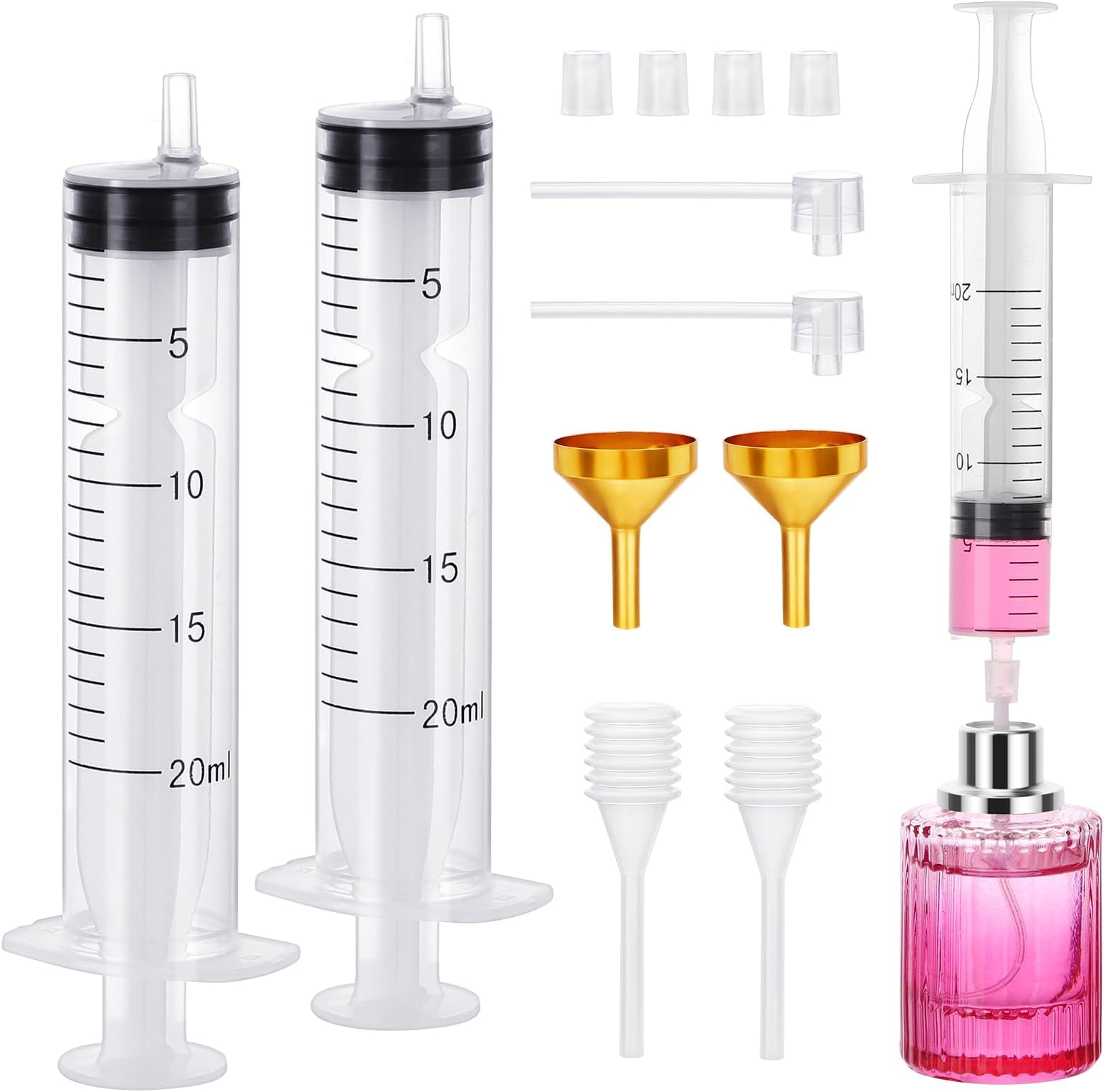 Segbeauty 8pcs Perfume Refill Pump Tools, 20ml 0.68oz Large Perfume Extractor, Perfume Dispenser Transfer Tools Kit, Funnel Dropper Cosmetic Dispenser Refill Set for Travel Refillable Cologne Atomizer
