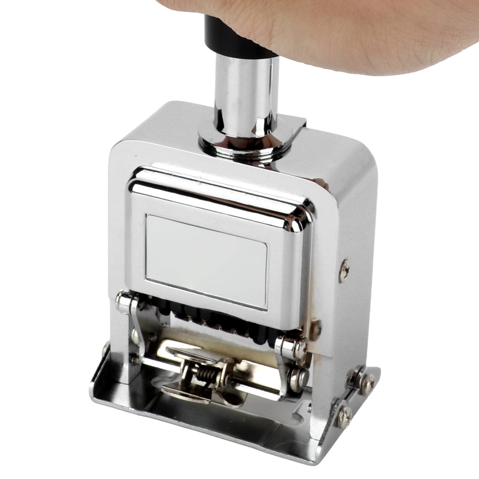 Jiawu Timbro Numerico, Timbro Numeratore Autoinchiostrante Automatico in Lega di Zinco a 6 Cifre, Numerico Autoinchiostrante con Tampone di Inchiostro con Manico in Gomma per l'identificazione dei