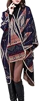 Vista 80 de Urban CoCo Poncho de colores para mujer, chal con frente abierto, color en bloques