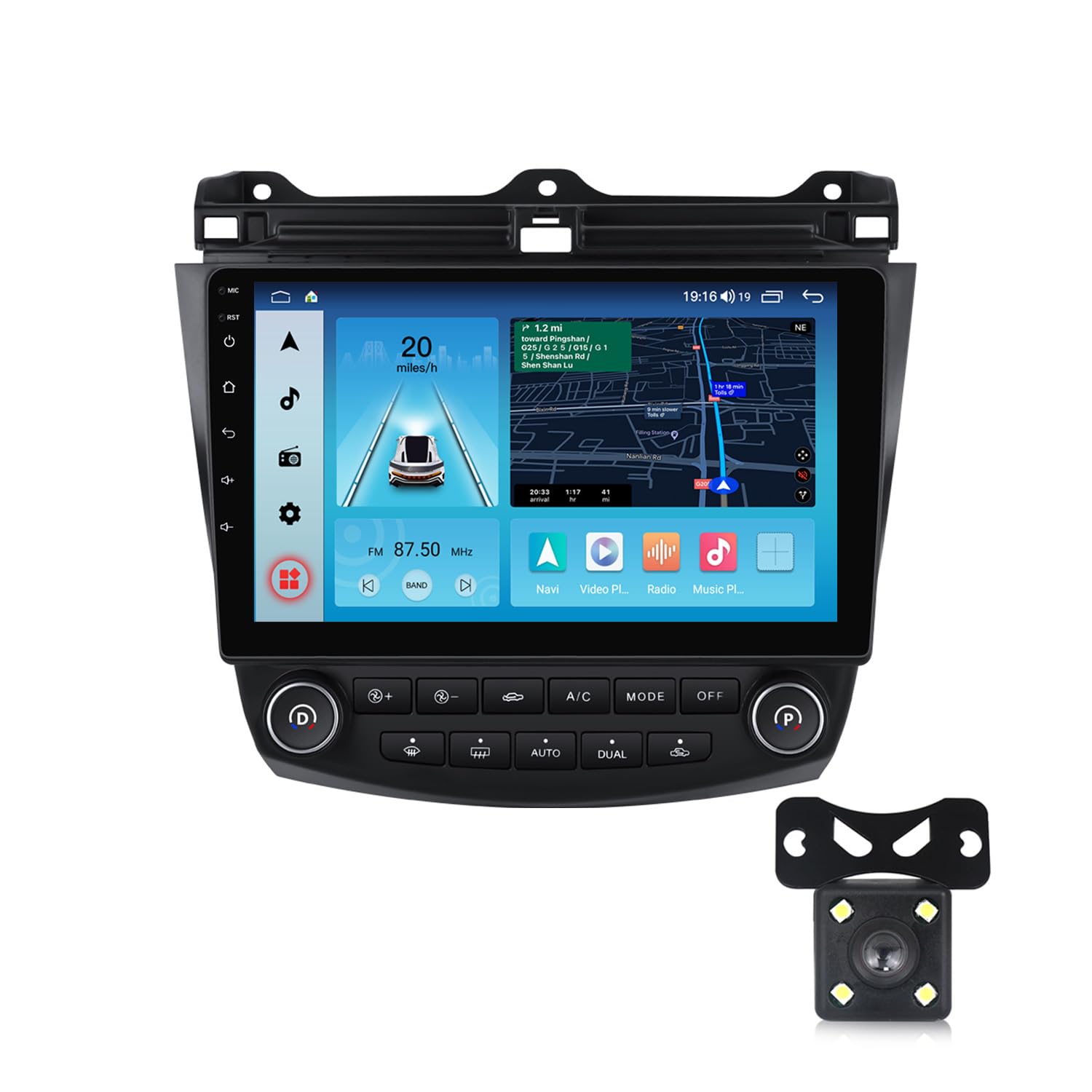 Radio Upgrade for Honda Accord 7 2003-2007 Carplay Car Stereo Replacement with Carplay & Android Auto 8-Core CPU 2+32G 10 Inch Touch Screen Bluetooth GPS Navigation DSP Steering Wheel Control