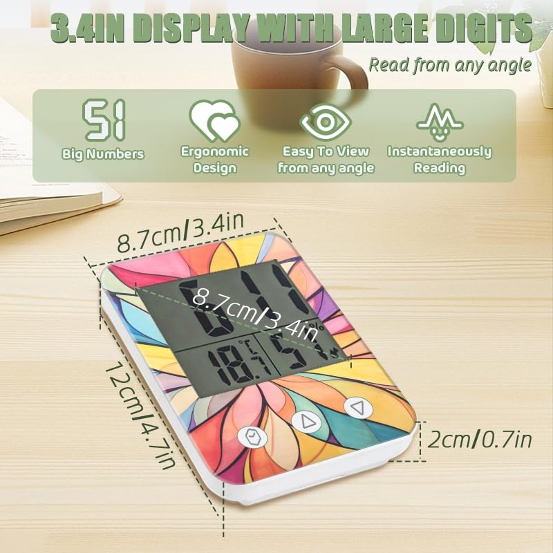 Digital Hygrometer Indoor Thermometer with High Accuracy Sensor LCD Display for Kitchen Baby Room Office-Array of Petals in The Shape of Flower