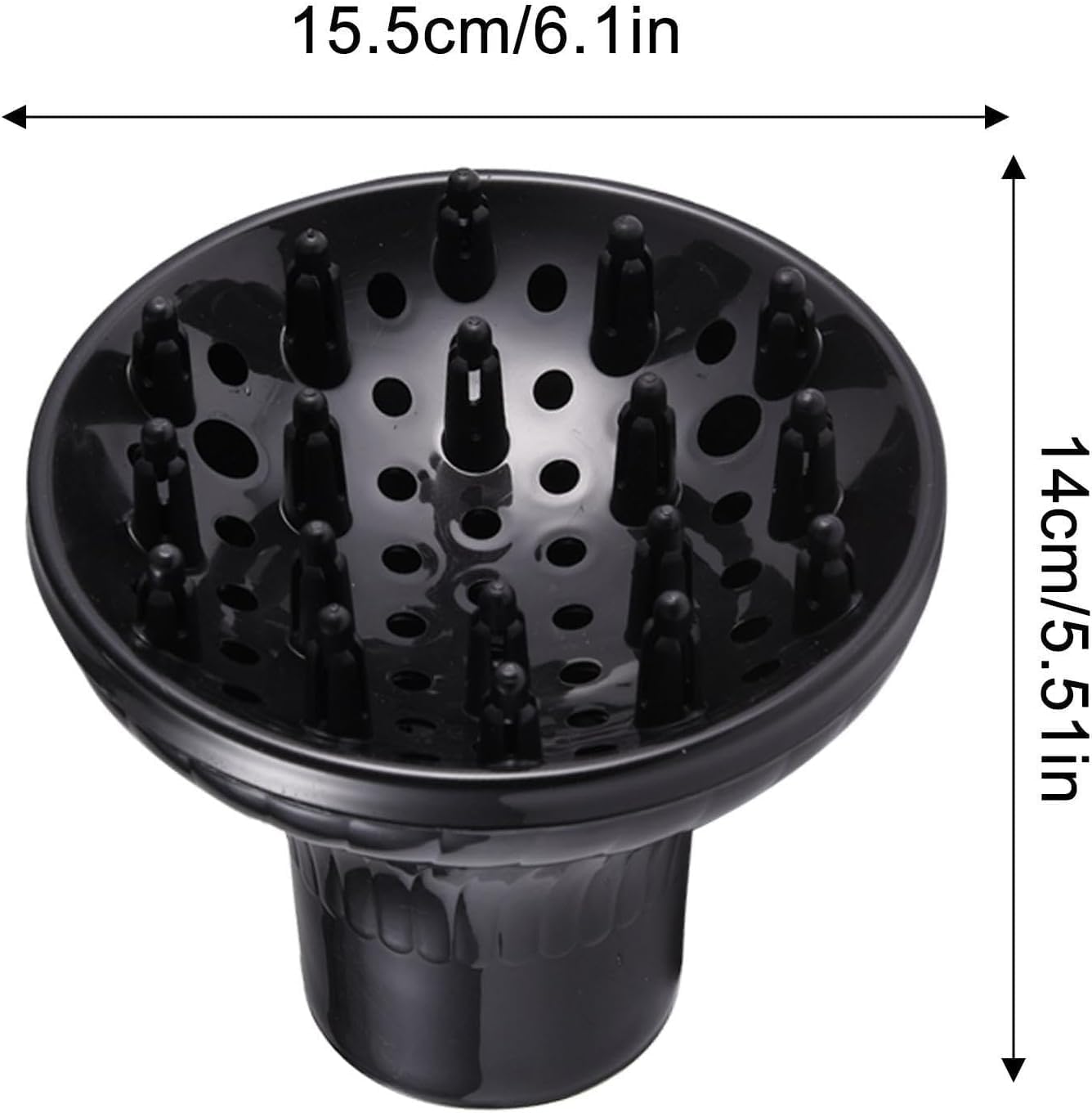Kresal Hair Diffuser, Universal Hair Dryer Diffuser For Curly Hair and Natural Hair, Professional Hair Diffuser Attachment Fits 99.9% Blow Dryer Nozzle 1.5"- 2.67" to Minimizes Frizz Volume (Black) - Image 5 thumbnail