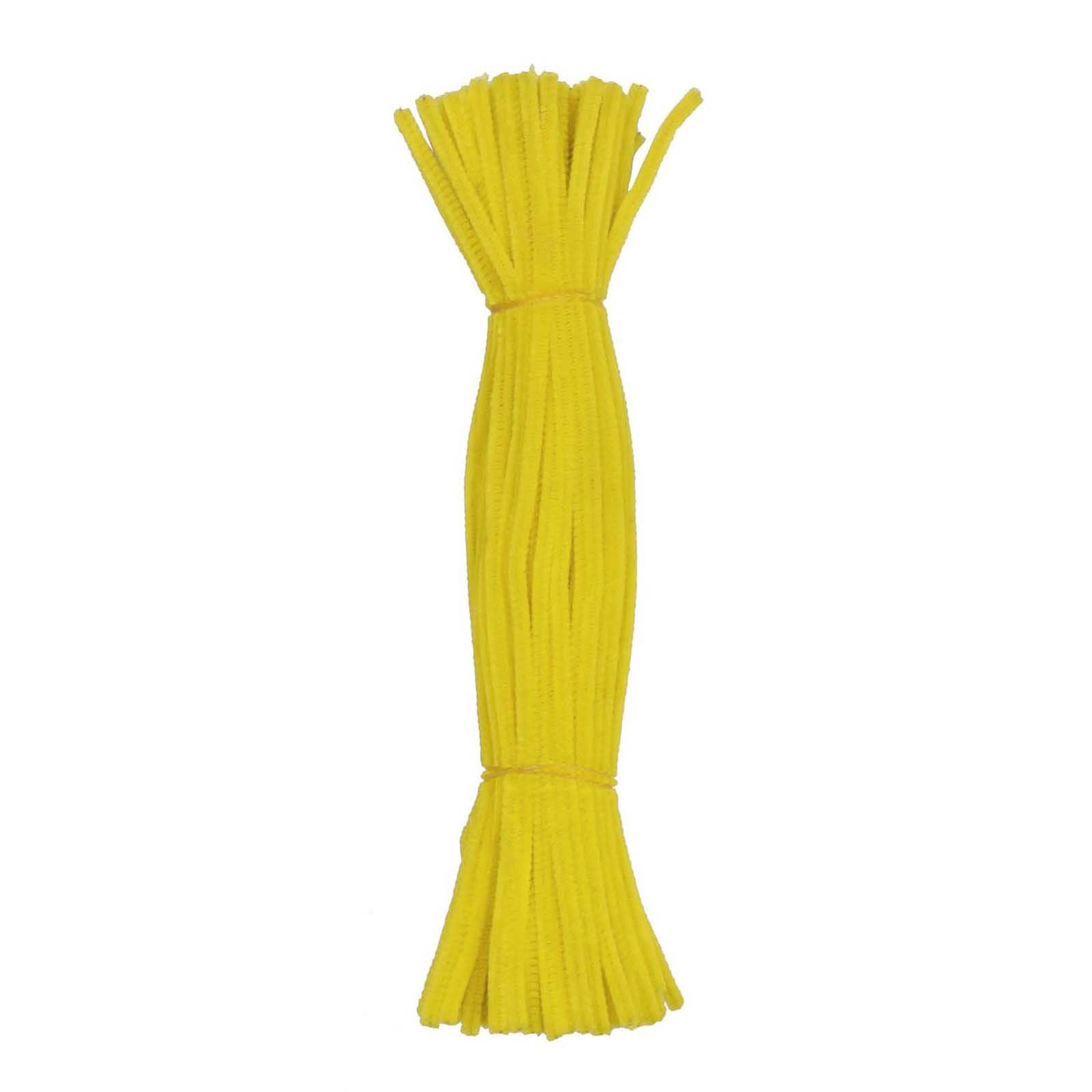 Asian Hobby Crafts 100 Pcs Yellow Pipe Cleaners for DIY Craft Flowers – Fuzzy Chenille Stems & Fluffy Sticks for Arts & Crafts, Creative School Projects, Kids Craft Supplies, Home & Party Decor
