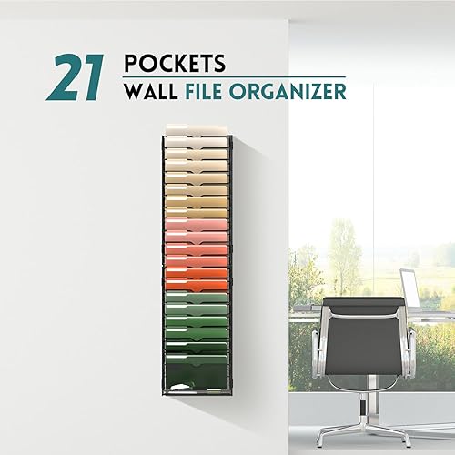 Vista 35 de SUPEASY Organizador de archivos de pared de 4 niveles, soporte de malla para correo de oficina, organizador de pared colgante para revistas