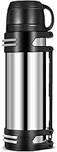 1.5L Stainless Steel Vacuum Insulated Water Bottle Large Capacity for Hot Drinks + Coffee Cup Lid with Handle, Travel Bottle