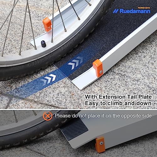 Ruedamann 7'L×8.3" W Adjustable Aluminum Wheelchair Ramp,600Lbs Capacity,Portable Telescoping Non-Skid Surface Wheelchair Ramp For Home, Stairs, Steps #TOP6
