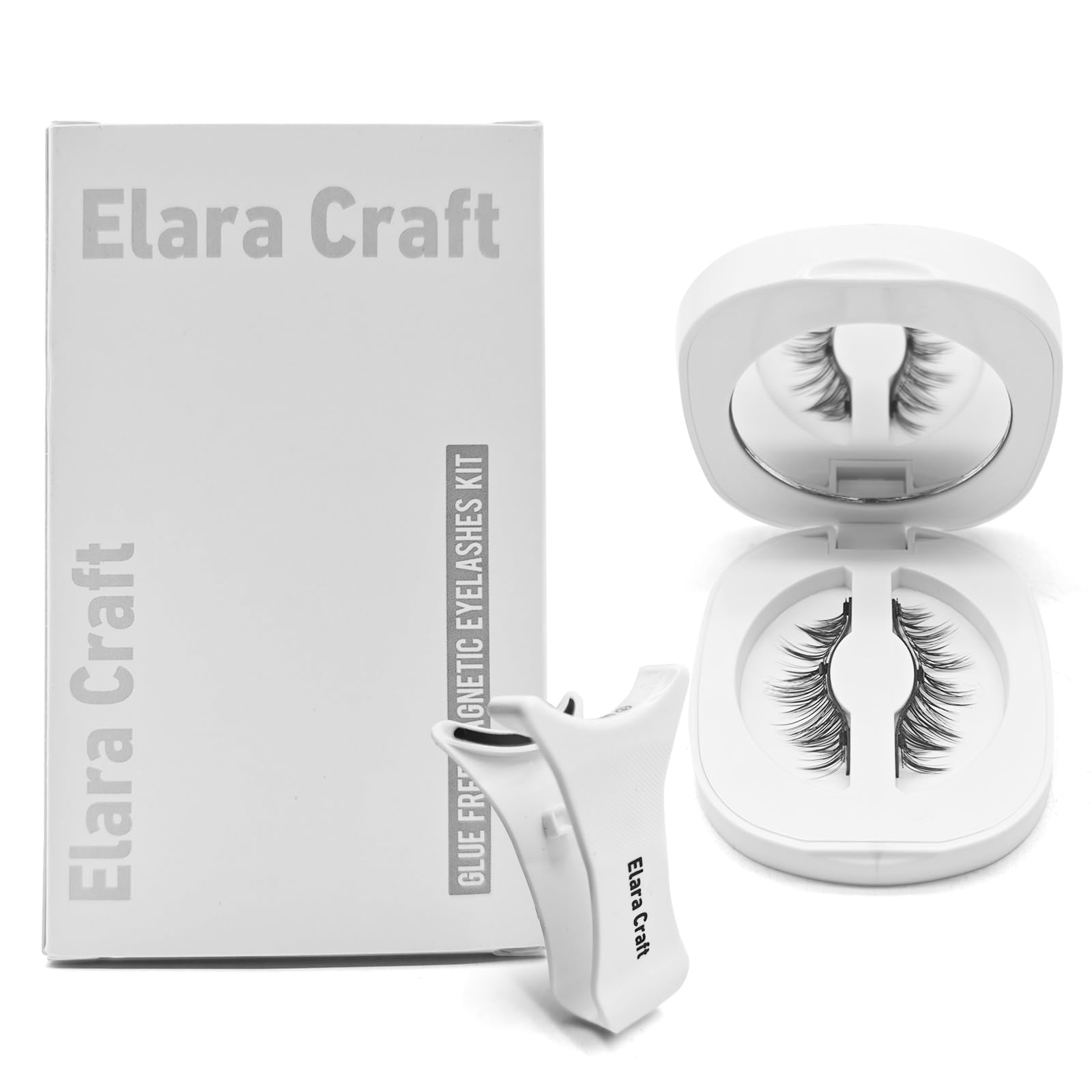 Elara Craft Magnetic Eyelashes, Magnetic Lashes with Applicator,Reusable Magnetic Lashes without Eyeliner, Glue-free False Lashes, Waterproof, Lightweight, Suit for Natural Makeup(Natural)