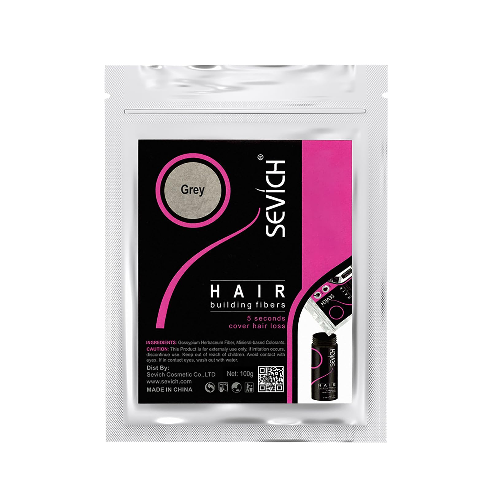 Streuhaar  Für Dünner Werdendes Haar, Schütthaar Für Einen Authentischen Look, Haarverdichtung Kaschiert Haarausfall in 15 Sek Frauen/Männer 100g Nachfüll-Fasern