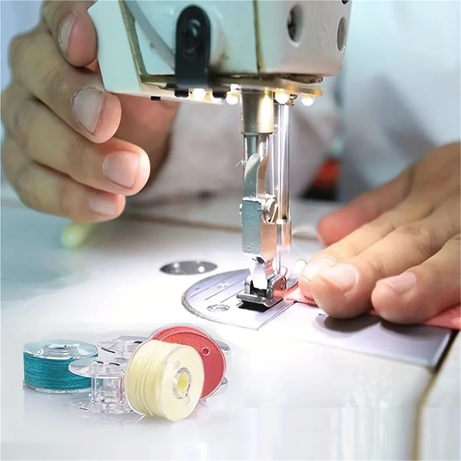 Bobinas de plástico para hilo de bordar, Bobinas de hilo 500 Uds carrete transparente máquina coser bobina plástico for el hogar