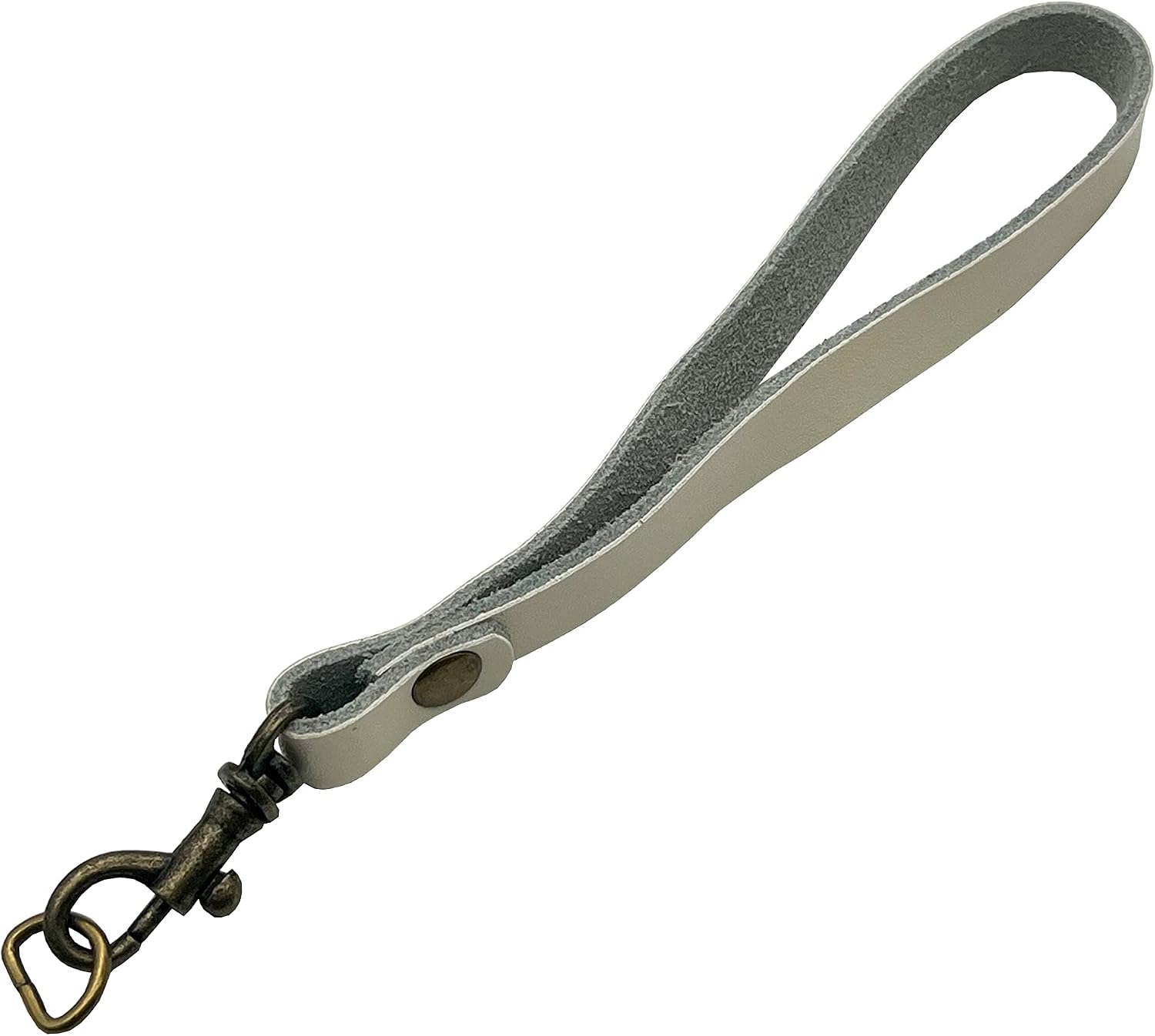 3dancraftit Genuine Leather Wristlet Strap Wrist Straps Handle with Lobster Clasp and D Ring for Key fob Replacement 7" / 18cm Beige CF80F