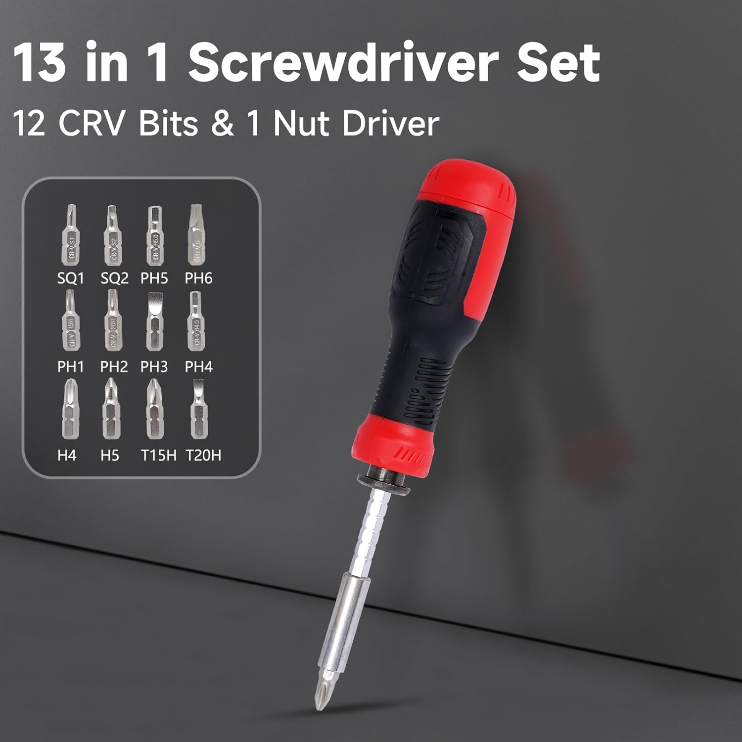 13-in-1 Multi-Bit Screwdriver Set | Magnetic Screwdriver with Adjustable Extension for Home Repair & Maintenance