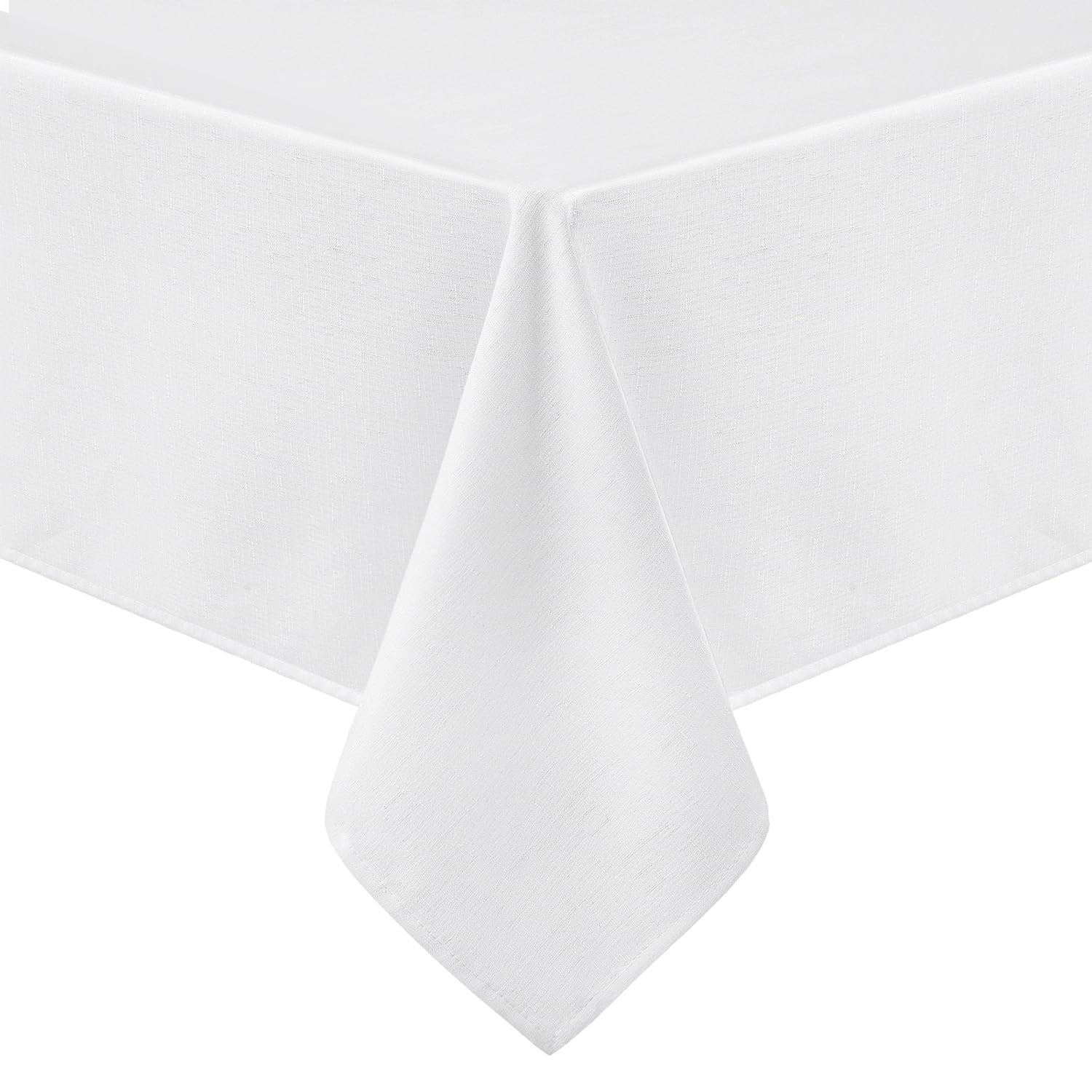 Homaxy Mantel con aspecto de lino, lavable, rectangular, 140 x 220 cm, lino, impermeable, lavable, efecto loto, repele la suciedad, color blanco