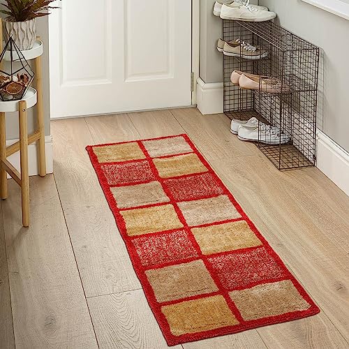 Image of THE HOME TALK Modern Polyester Area Rugs | Carpets for Living Room, Kitchen, Kid's Room, Bedroom | Microfiber Polyester Rugs | Shaggy Floor Carpet | Anti Skid Store (Maroon, 50 x 150 cm)