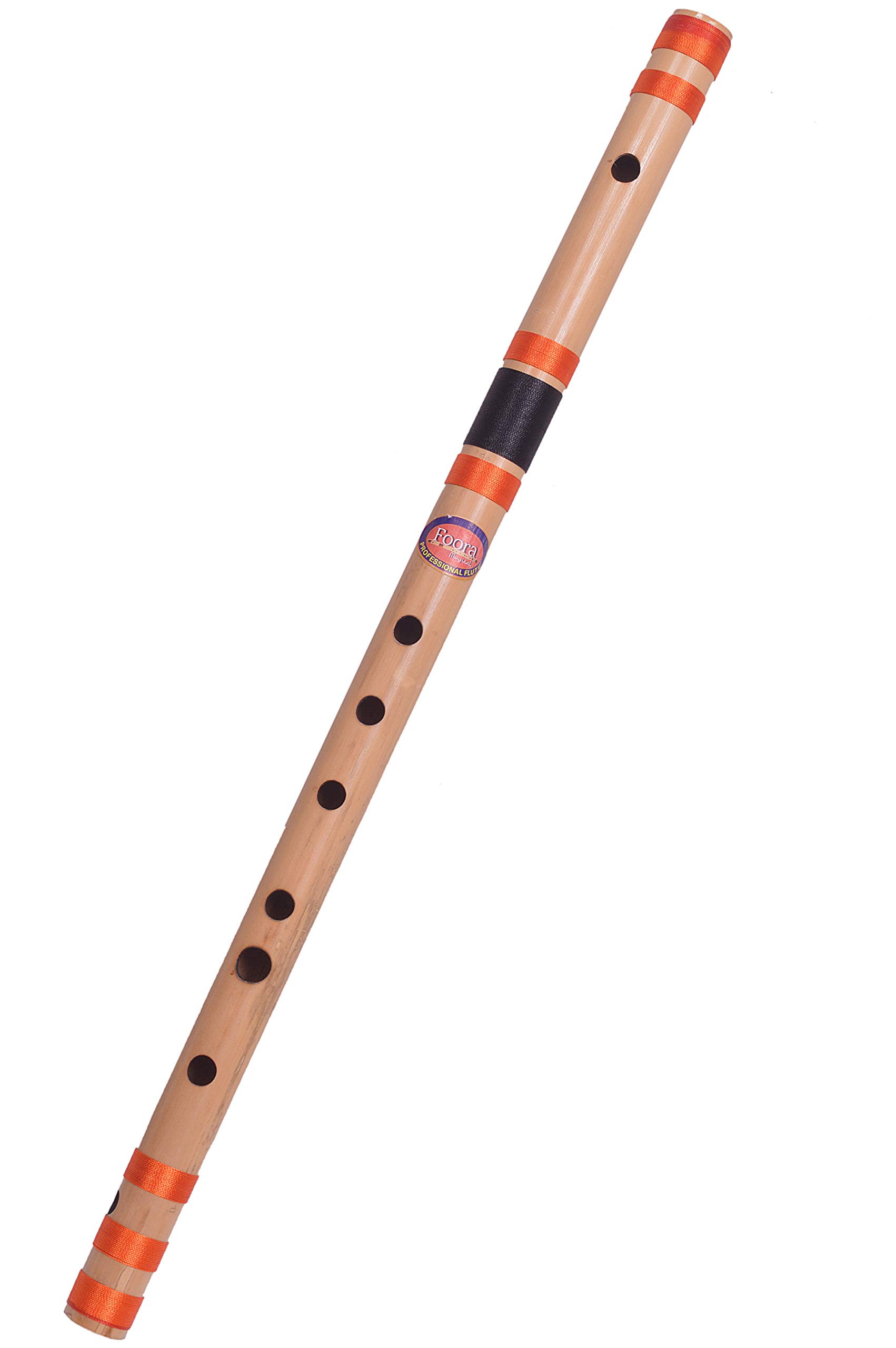 Foora Musical Professional C Scale 8 Hole Bamboo Flute Bansuri with Re-sham Thread Hand Made Bamboo Flute Size 48 cm Beginners/Musician (Export in U.S.A, Canada, Mexico) (Natural)