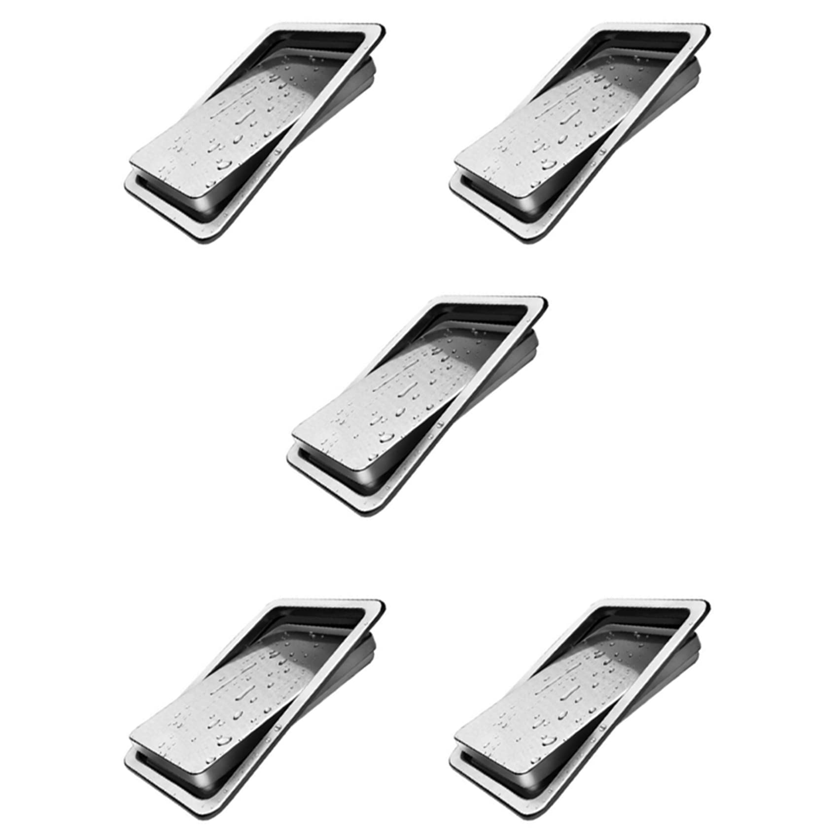 Hndhbfgrt 5X Stainless Steel Garbage Flap Lid Trash Bin Cover Flush Built-in Balance Swing Flap Garbage Lid B