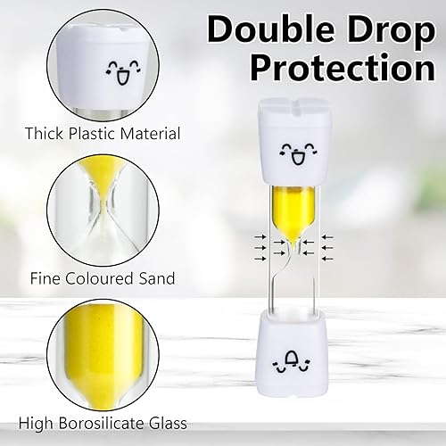 Miniatura 3 de Temporizador de arena de 28 piezas, temporizador de arena de reloj de arena de 2 minutos, temporizador de reloj de arena de cepillado de dientes,