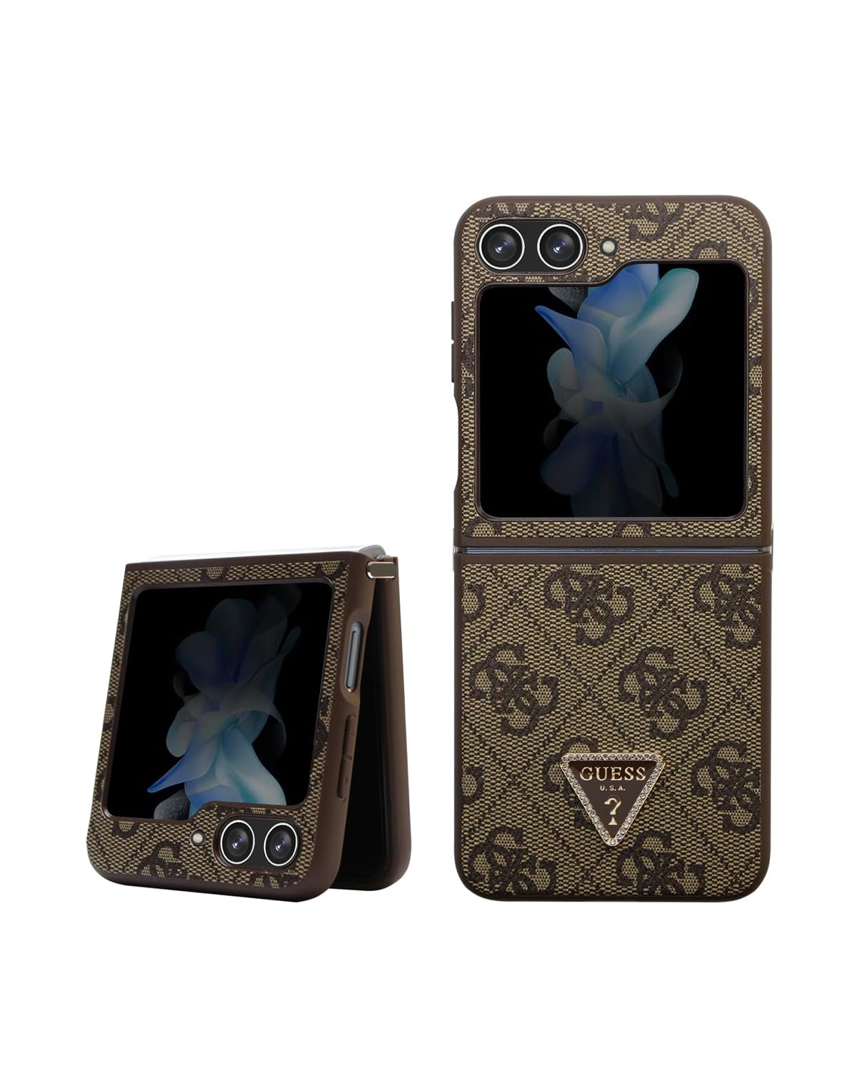 CG MOBILE Guess Galaxy Z Flip 5 Case [Official Licensed] PU Leather Case | Triangle Metal Logo with Strass Protective Case/Cover Designed for Galaxy Z Flip 5 (2023) - Brown (B0CCW3KTCS) Amazon Price History, Amazon Price Tracker