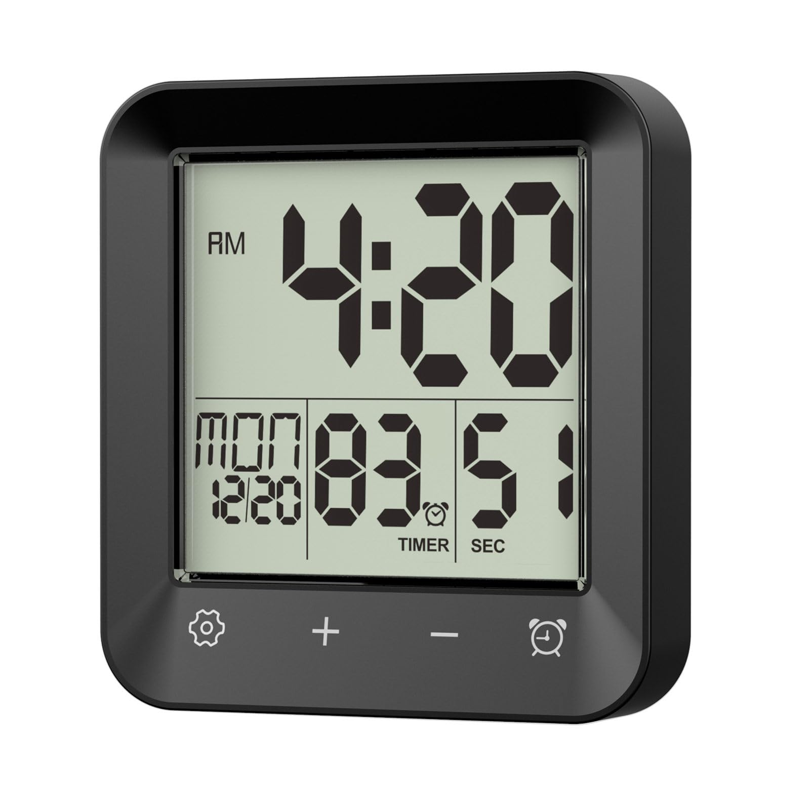 Qusinfc Shower Clock Waterproof Bathroom Timer Digital Wall Clock with Countdown Kitchen Clocks with Temperature Time Date Bathroom