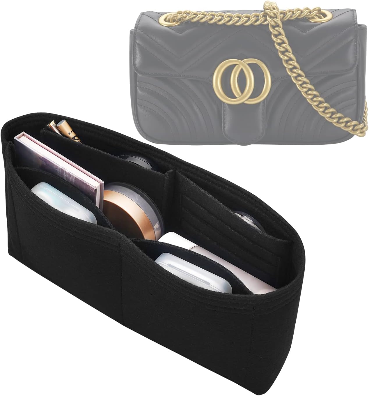 Felt Insert Purse Organizer Fit GG Marmont Matelasse