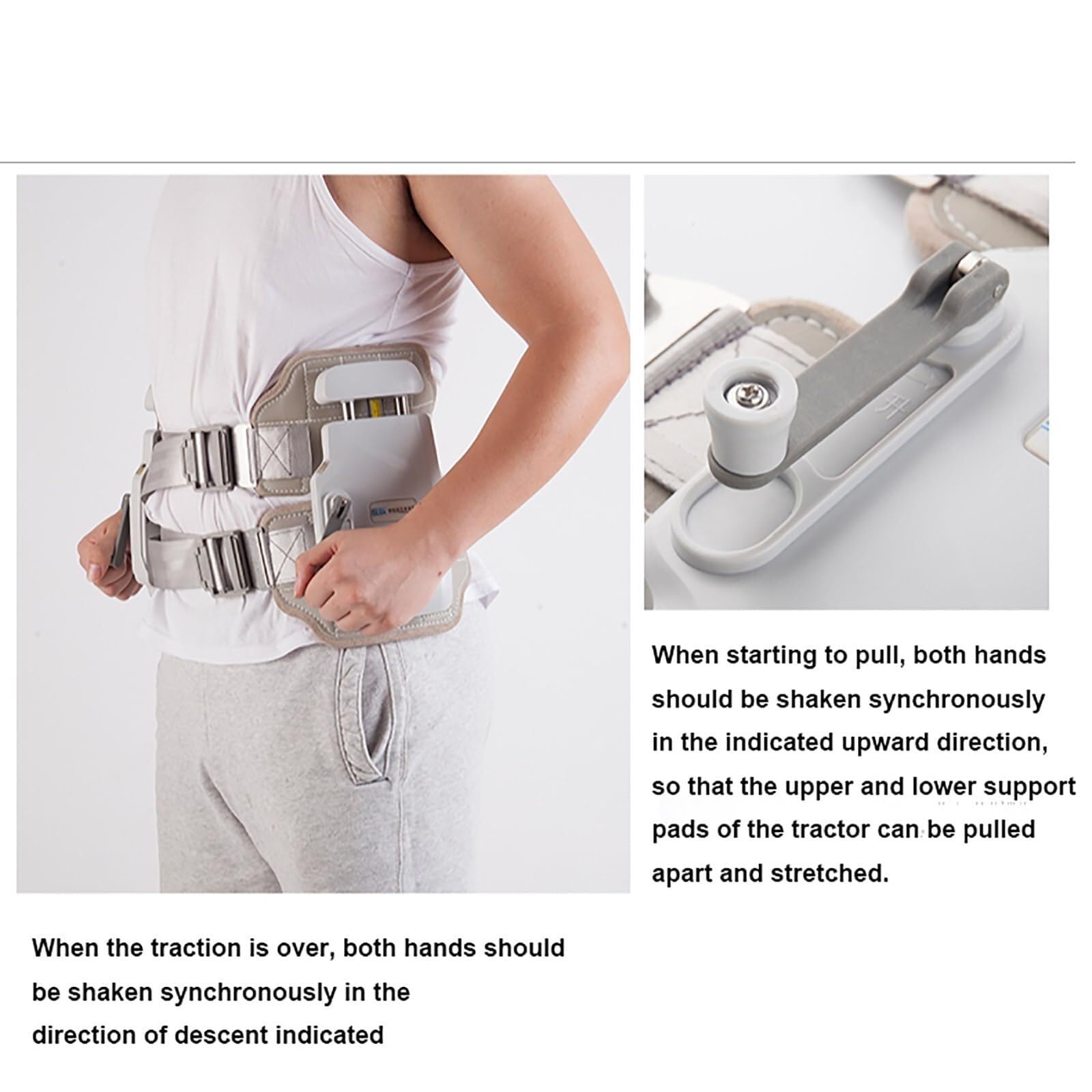 MAHWER Dispositif de Traction du Disque intervertébral Lombaire, Ceinture de décompression Lombaire, synchronisation/Pression bilatérale Visible, réglable dynamiquement