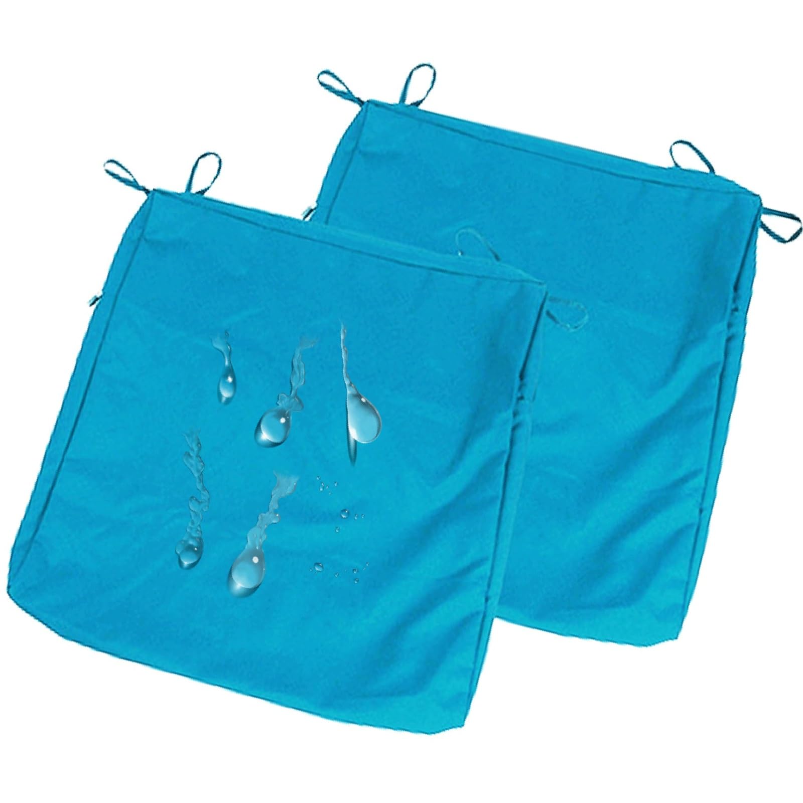 uyeoco 2-Pack Waterproof Sofa Seat Cushion Covers with Zipper, 60x60cm & 55x55cm, Chair Seat Pads Cover for Indoor & Outdoor Patio Rattan Furniture(Sky blue,43x40x8cm)